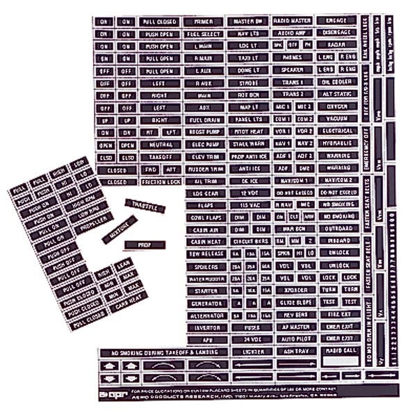 Instrument Panel Placard Set from Sporty's Pilot Shop
