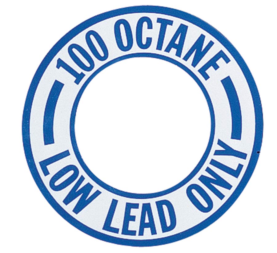100 Low Lead Octane Decal (Blue) from Sporty's Pilot Shop