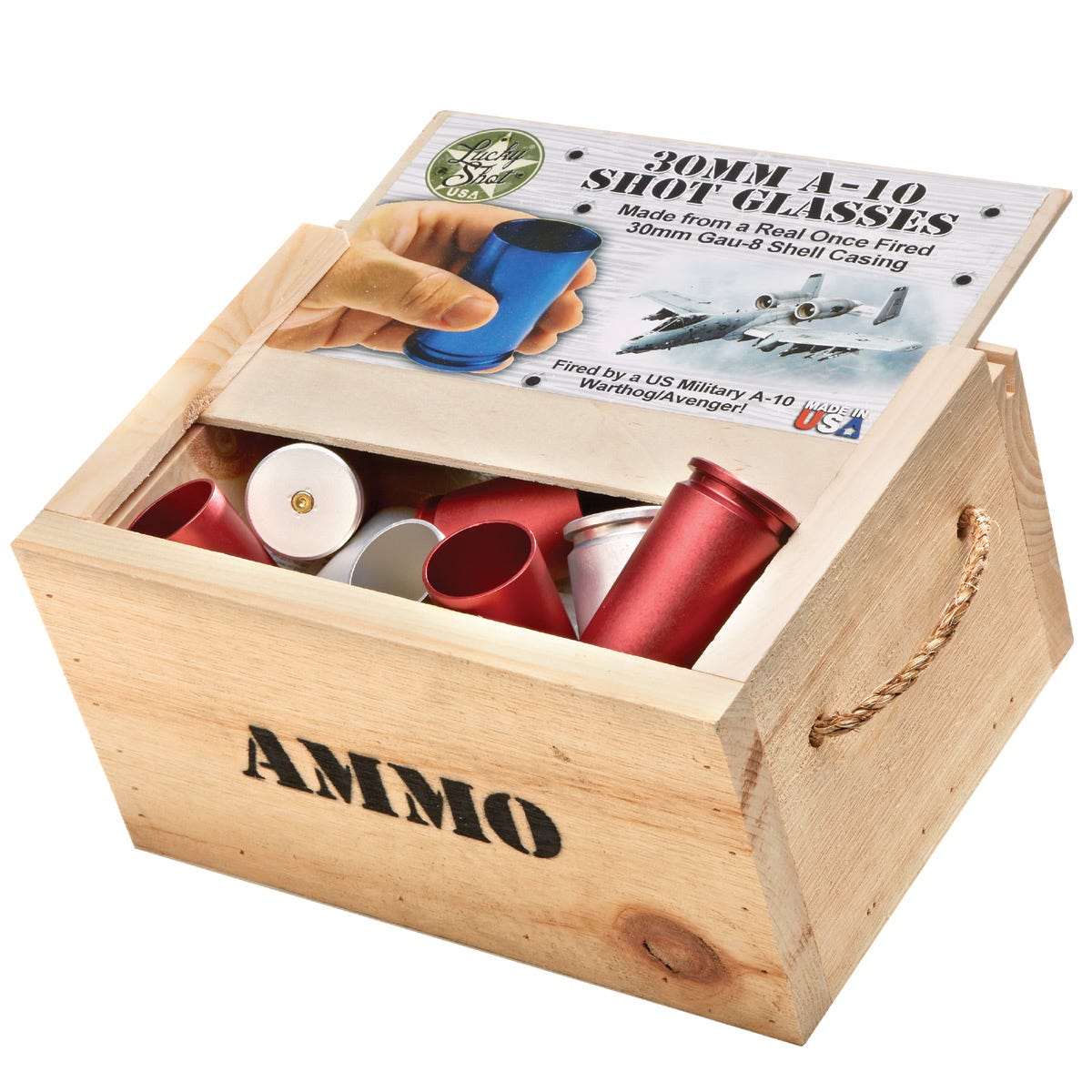 A10 Warthog 30mm Shell Shot Glasses from Sporty's Wright Bros Collection