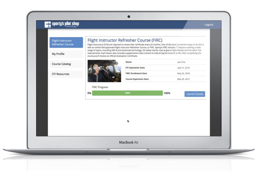 sportys efirc flight instructor refresher online course from american flyers firc answers