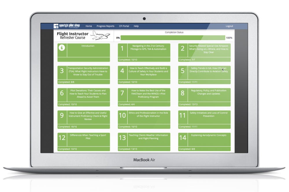 sportys efirc flight instructor refresher online course from american flyers firc answers
