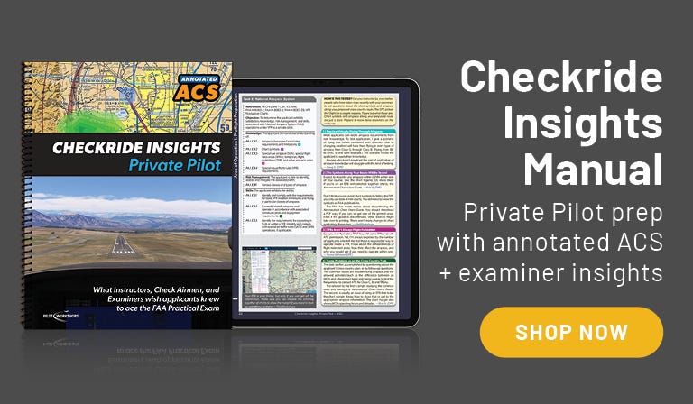 Physical manual and mobile version of Checkride Insight Manual