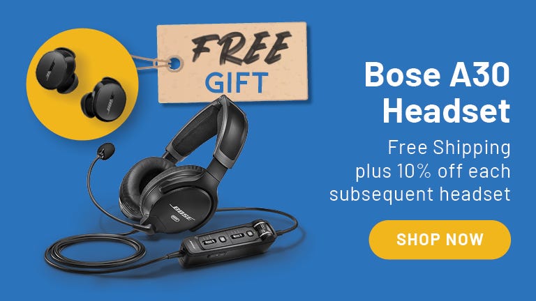 Bose A30 Headset Free Bose Earbuds and 10% off each subsequent headset with Free Shipping