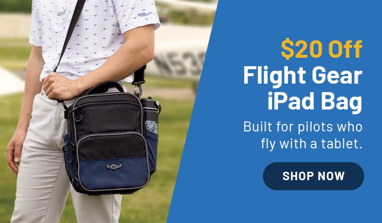 Image of someone carrying the Flight Gear iPad bag on their shoulder