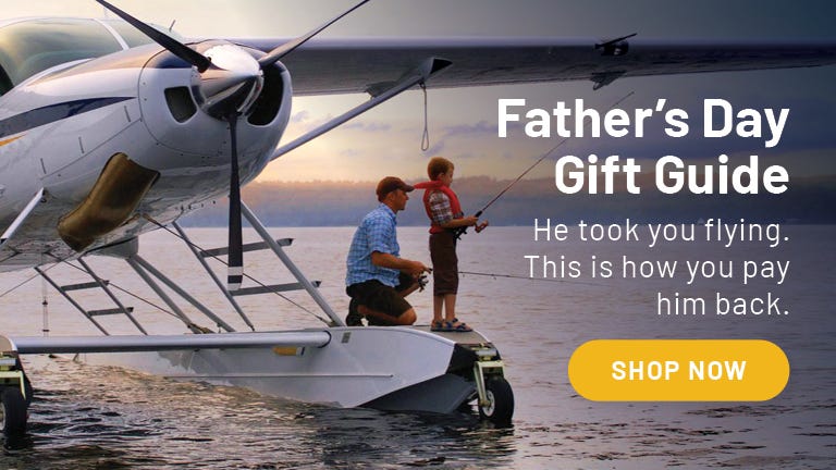 Father and son fishing from a Seaplane