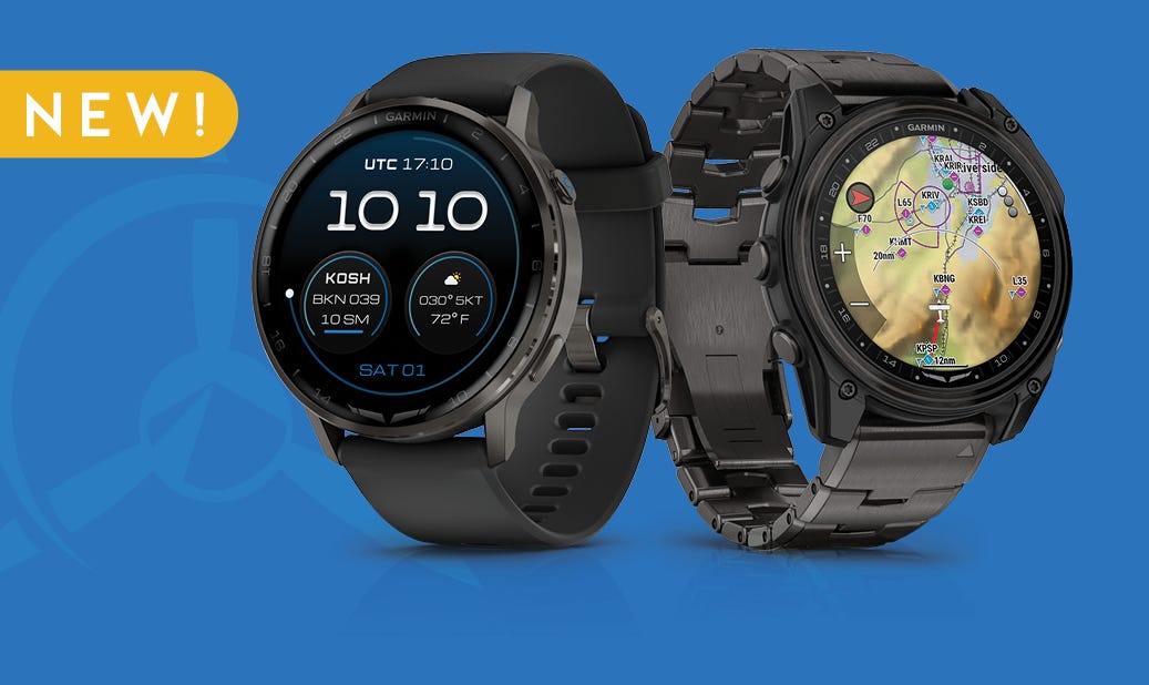 Two Garmin watches being shown
