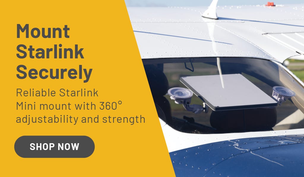 Flight Gear Starlink Mini Suction Cup Mount Banner 