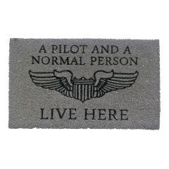A Pilot and A Normal Person Live Here Doormat