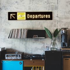 Airport Departures LED Wall Art Sign 