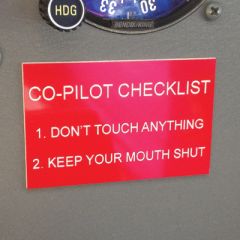 Co-Pilot Checklist Placard