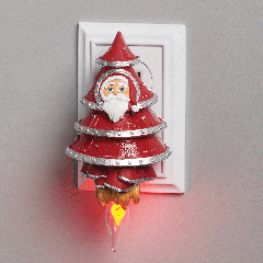 Rocket Santa Night Light with Flicker Bulb 
