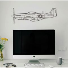 P-51 Mustang Silhouette Wall Art Sign   