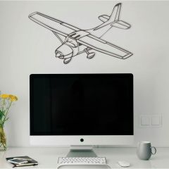High Wing Silhouette Metal Wall Art Sign     