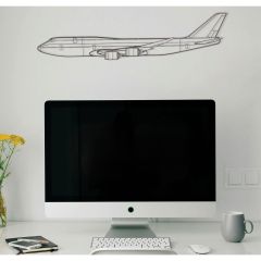 Boeing 747-8 Silhouette Metal Wall Art Sign    