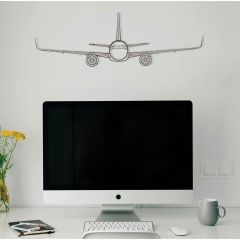 Airbus A321 Silhouette Metal Wall Art Sign     