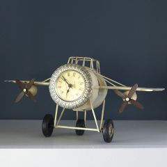 Metal Twin Engine Desk Clock 