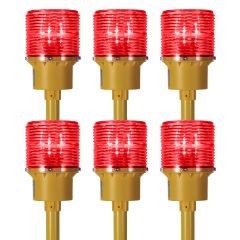Solar Powered Runway Lights (Red) Set of 6