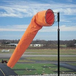 Manga De Vento Para Aeroporto - Laranja E Branca 25x91cm