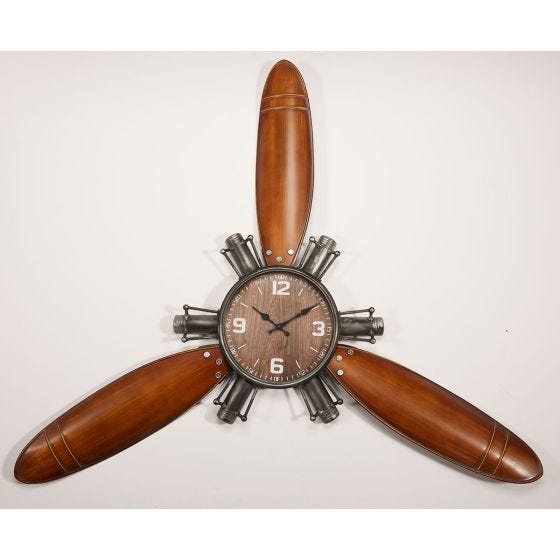 Metal Airplane Propeller Wall Clock