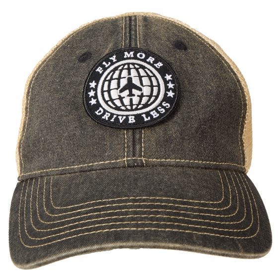 Fly More Drive Less Faded Hat front Fly More Drive Less Faded Hat front