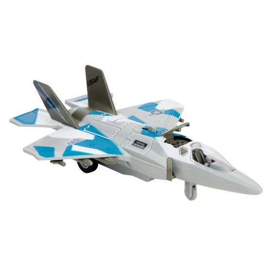USAF F-35 Strike Interceptor Friction Powered Toy on white