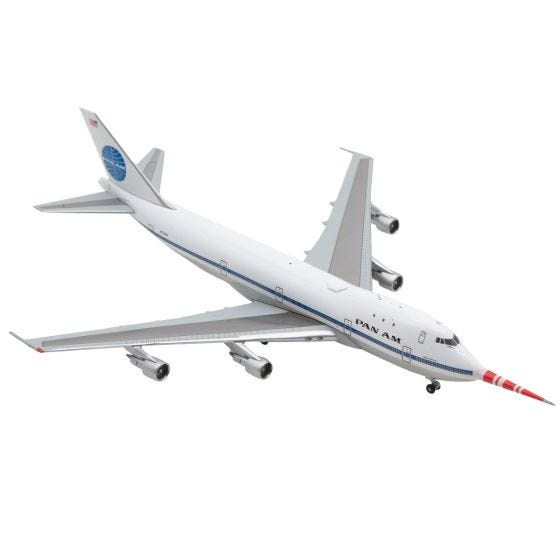 Side view of Pan Am Boeing 747-100 Storm King Die-Cast Model