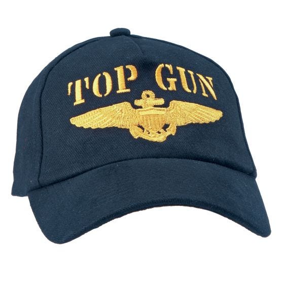 Top Gun with Gold Navy Wings Cap