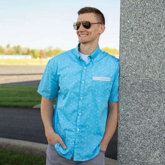 aqua blue dress shirt Hisdern Non-iron Aqua Dress Shirt and Floral Tie