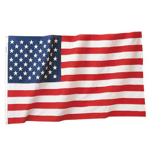 nylon American flag on white nylon American flag on white