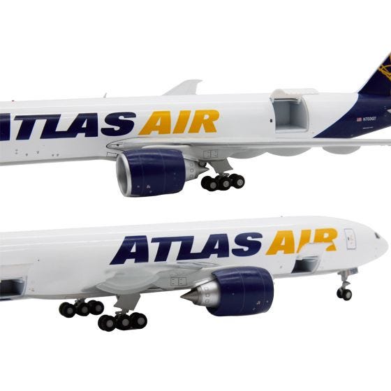 ATLAS AIR 777-200LRF アトラス航空 ボーイング 貨物機 Atlas Air Boeing 777-200LRF Interactive Die-Cast Model