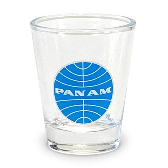 Pan Am Shot Glass on white