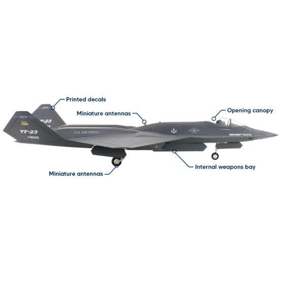 YF-23A Black Widow II Grey Ghost Die-Cast Model