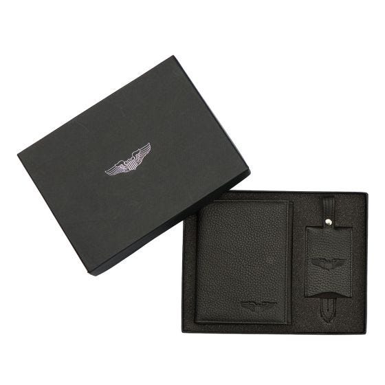 Pilot Wings Passport Holder and Custom Luggage Tag Set
