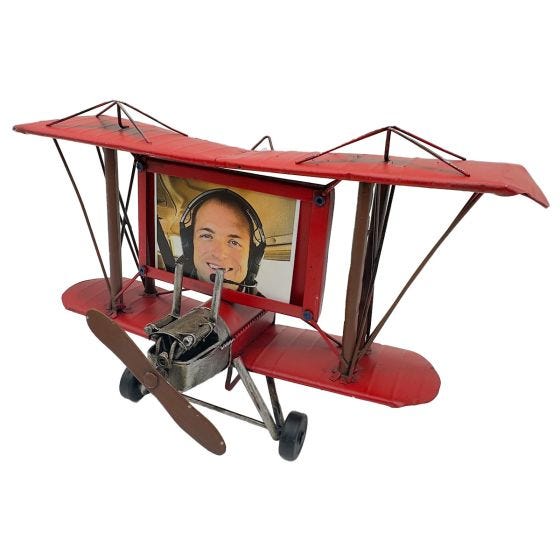Metal Biplane Picture Frame