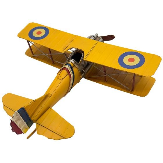 Metal WW1 Biplane Décor