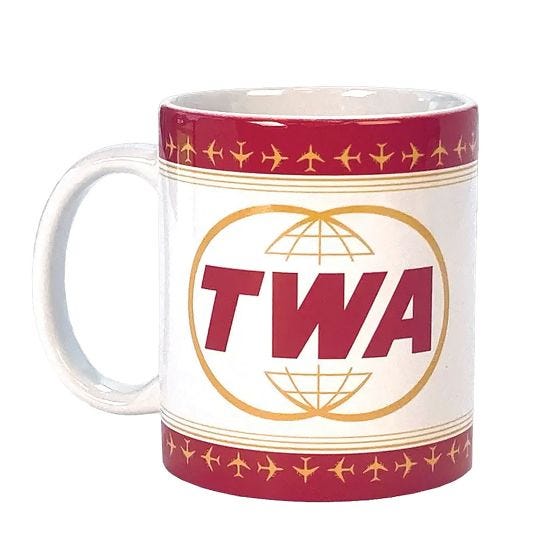 TWA Coffee mug on white TWA Coffee mug on white