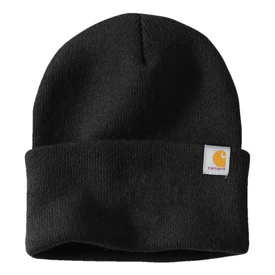 Black Carhartt Pilot Beanie on white