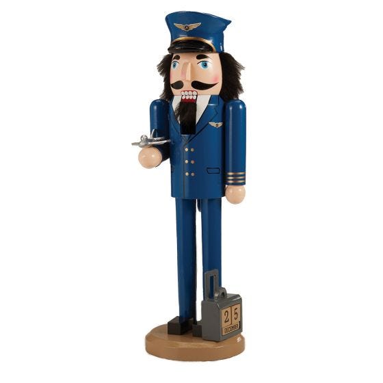 Commercial Pilot Nutcracker on white Commercial Pilot Nutcracker on white