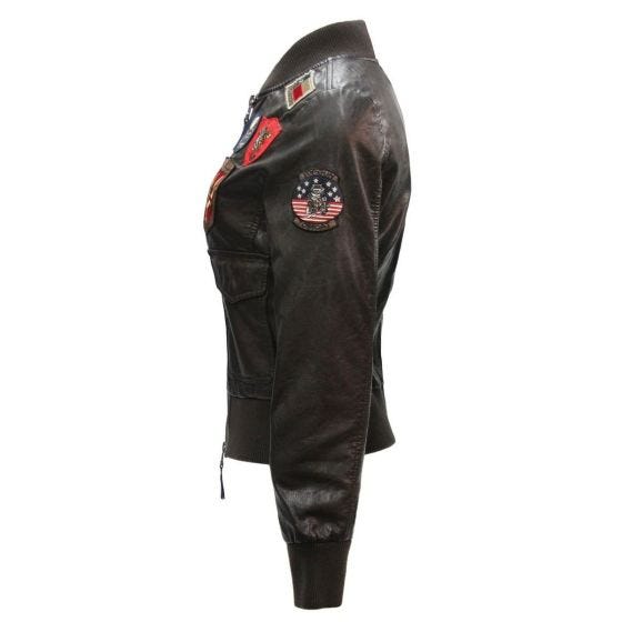 Top Gun Ladies Vegan Leather Flight Jacket