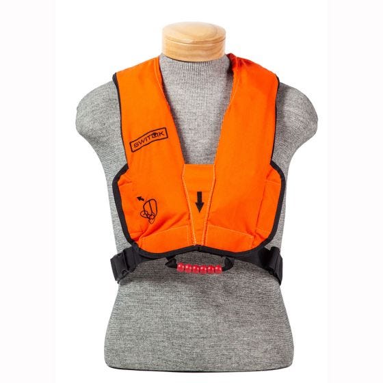 Aviator Pilot and Passenger Lift Vest - International Orange on model