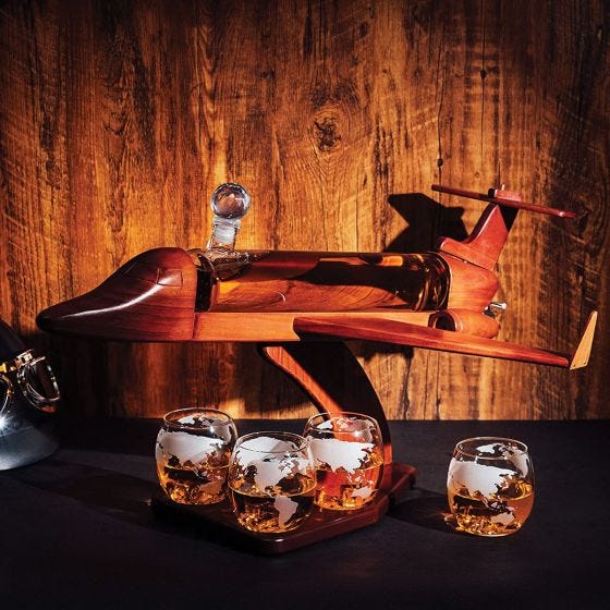 Deluxe Corporate Jet Decanter Glass Set
