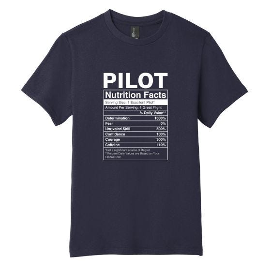 Youth Pilot Nutrition Facts T-Shirt