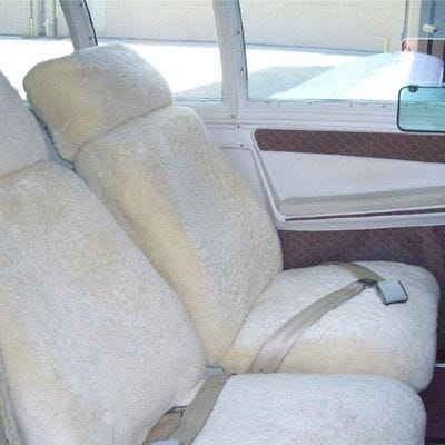 Shearling Back Seat Protector with Headrest