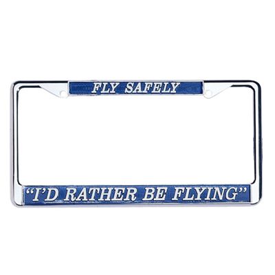 I'D RATHER BE FLYING Metal License Plate Frame Tag Holder
