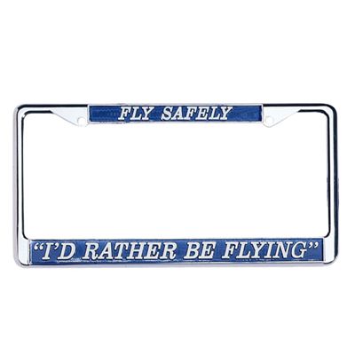I'D RATHER BE FLYING Metal License Plate Frame Tag Holder