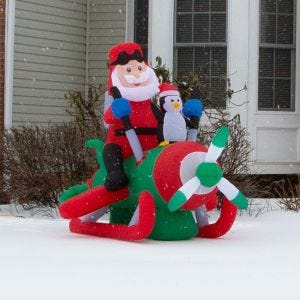Aviator Santa Figurine