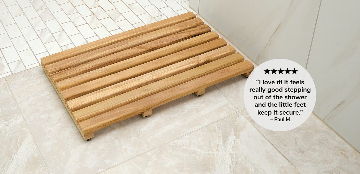 Raised Teak Bath Mat