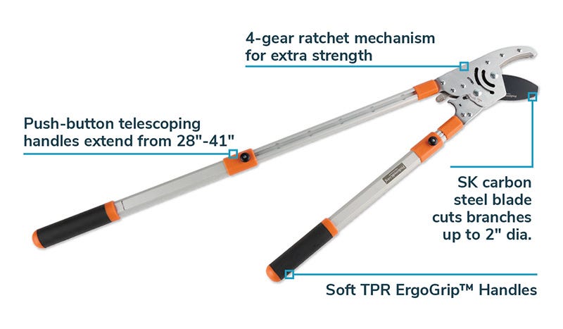 Super-Ratchet Telescopic Anvil Loppers