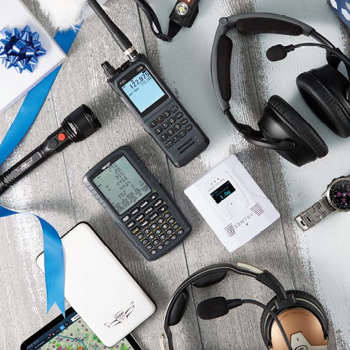 assortment of top products sold by Sporty's Pilot Shop