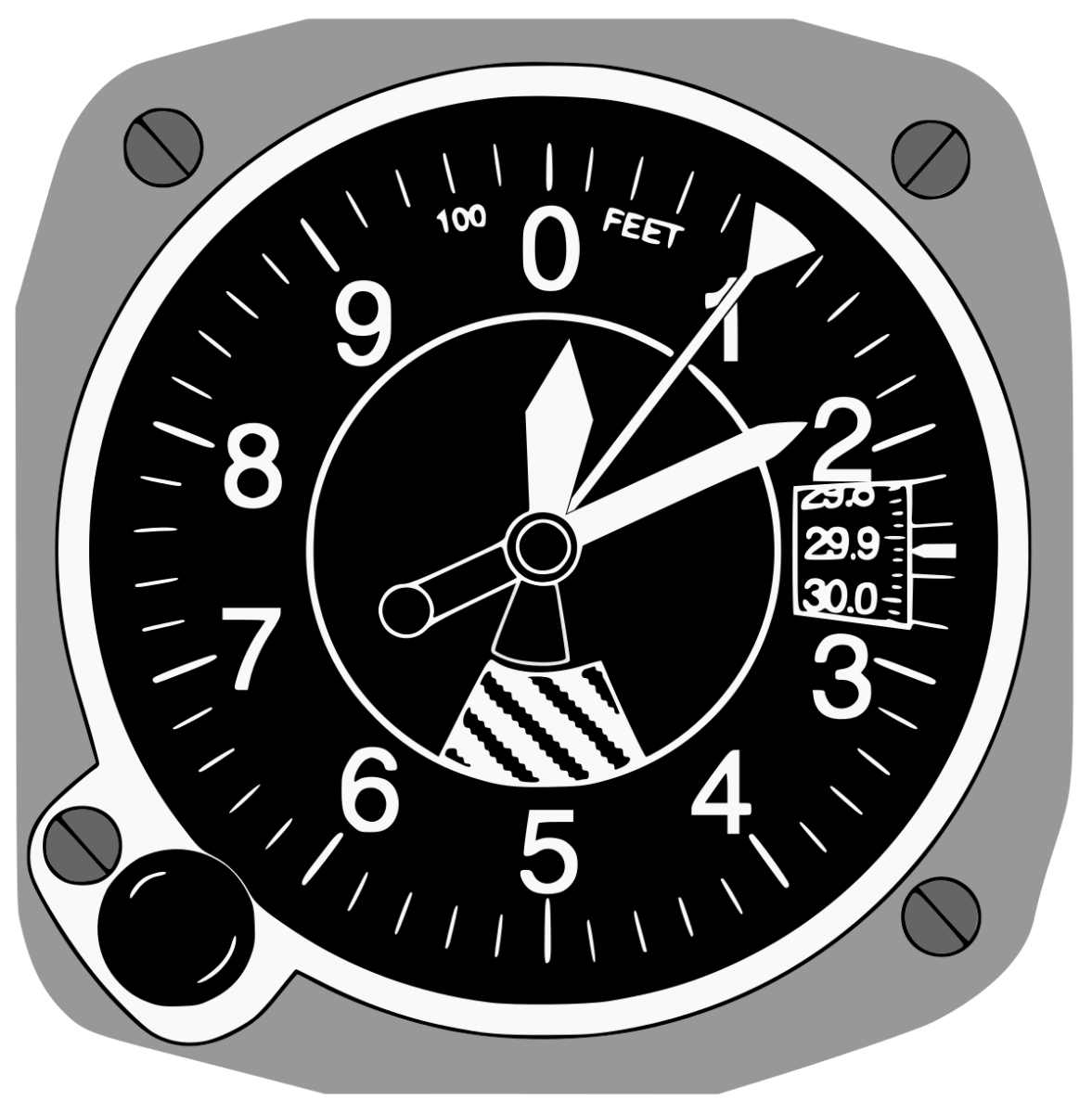 altimeter displayed